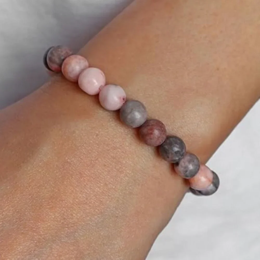 3 Pc Healing Crystal Bracelets - Natural Stone Beaded Stretch Bracelet - Picture 3 of 5